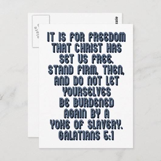 Galatians 5:1 briefkaart (Voorkant / Achterkant)