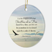 Galatians 5:1 Christus heeft ons vrij kerstmis geg Keramisch Ornament (Links)