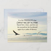 Galatians 5:1 voor FREEDOM Christus heeft ons bevr Briefkaart (Voorkant / Achterkant)