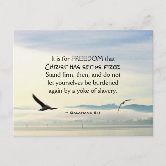 Galatians 5:1 voor FREEDOM Christus heeft ons bevr Briefkaart (Voorkant)