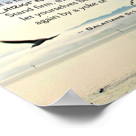 Galatians 5:1 voor FREEDOM Christus heeft ons bevr Poster (Hoek)