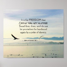 Galatians 5:1 voor FREEDOM Christus heeft ons bevr