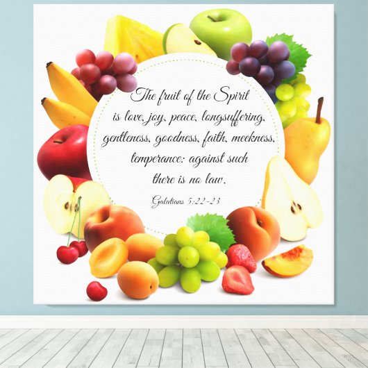 Galatians 5:22-23 canvasafdruk canvas afdruk (Insitu (Houten vloer))
