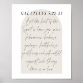 Galatians 5:22-23 Minimale Boho Beige Arch Script Poster (Voorkant)