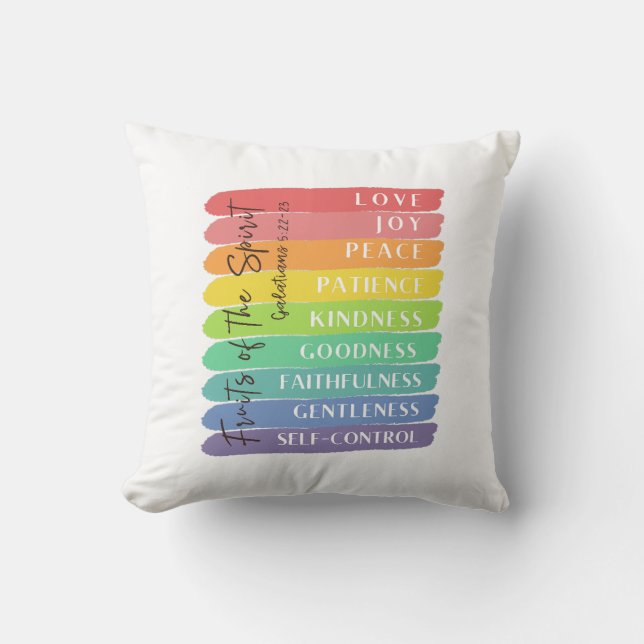 Galatians 5:22-23 Vruchten van gedistilleerde dran Kussen (Voorkant)