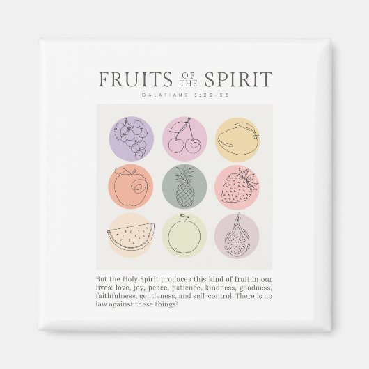 Galatians 5:22-23 Vruchten van gedistilleerde dran Magneet (Voorkant)