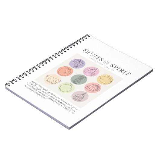 Galatians 5:22-23 Vruchten van gedistilleerde dran Notitieboek (Linkerzijde)