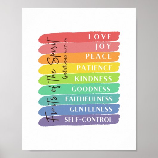 Galatians 5:22-23 Vruchten van gedistilleerde dran Poster (Voorkant)