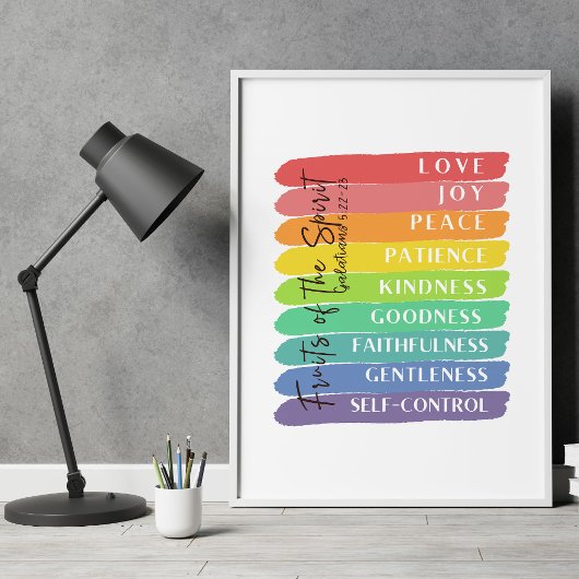 Galatians 5:22-23 Vruchten van gedistilleerde dran Poster