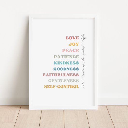 Galatians 5:22-23 Vruchten van gedistilleerde dran Poster