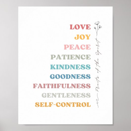 Galatians 5:22-23 Vruchten van gedistilleerde dran Poster (Voorkant)