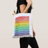 Galatians 5:22-23 Vruchten van gedistilleerde dran Tote Bag (Dichtbij)