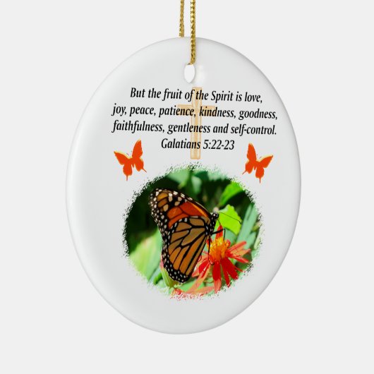 GALATIANS 5 BUTTERFLY FOTO-ONTWERP KERAMISCH ORNAMENT (Rechts)