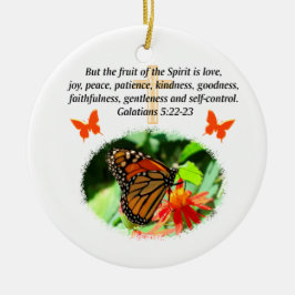 GALATIANS 5 BUTTERFLY FOTO-ONTWERP KERAMISCH ORNAMENT