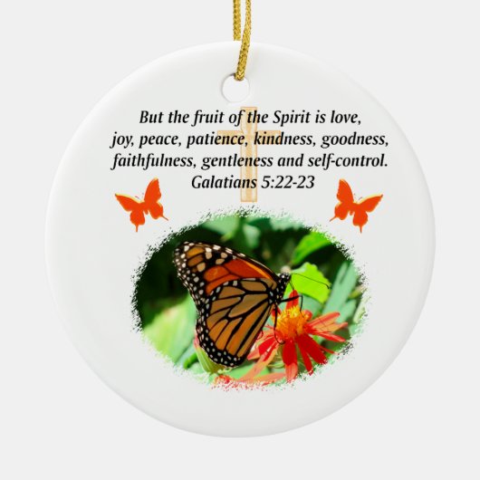 GALATIANS 5 BUTTERFLY FOTO-ONTWERP KERAMISCH ORNAMENT (Voorkant)