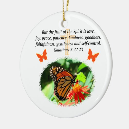 GALATIANS 5 BUTTERFLY FOTO-ONTWERP KERAMISCH ORNAMENT (Links)