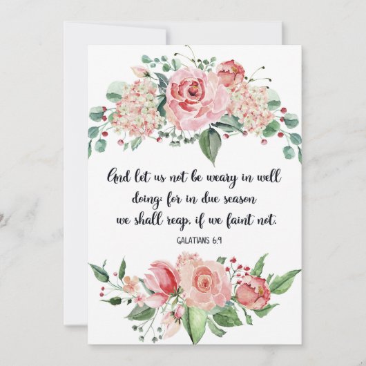 Galatians 6:9, Scripts, Bijbelkunst, Waterverf Aankondiging (Voorkant)