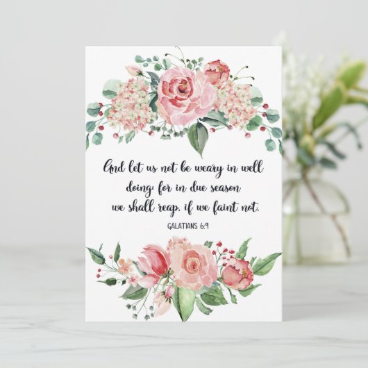 Galatians 6:9, Scripts, Bijbelkunst, Waterverf Aankondiging (Staand voorkant)