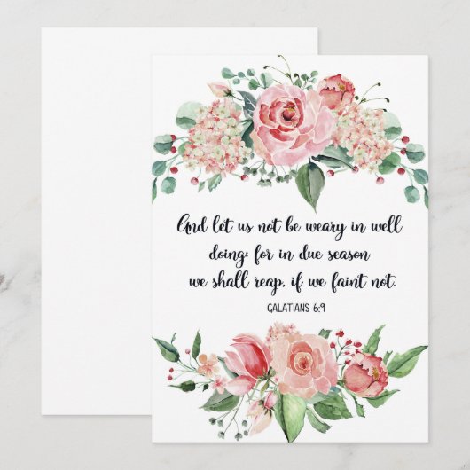 Galatians 6:9, Scripts, Bijbelkunst, Waterverf Aankondiging (Voorkant / Achterkant)