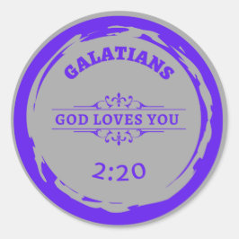 Galatians "GOD LIEVT JOU" KLASSISCHE RONDE STICKER