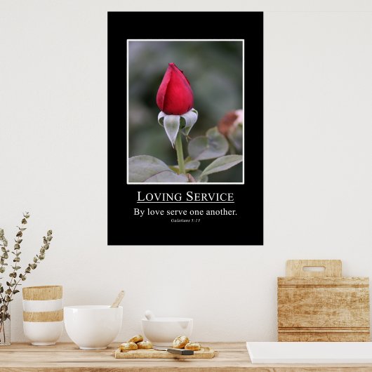 Galatiërs 5:13 Serveer anderen met liefde Poster (Keuken)