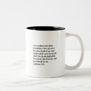 Galaties 2:20 KoffieMok Tweekleurige Koffiemok