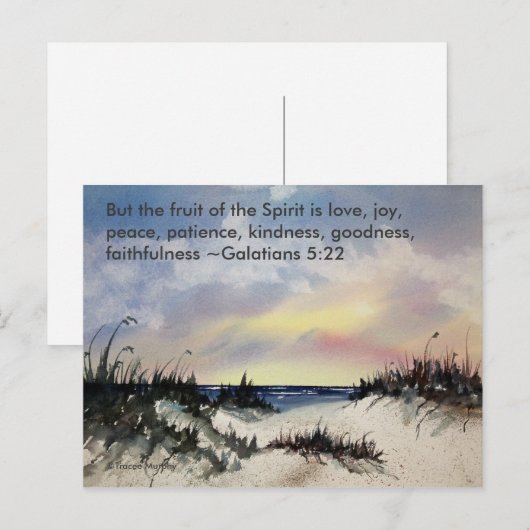 Galations 5:22 Bijbelverse Briefkaart (Voorkant / Achterkant)
