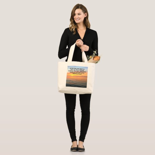 GALATISCHE VRUCHTEN VAN DE GIRIT BIBLE VERSE GROTE TOTE BAG (Voorkant (model))