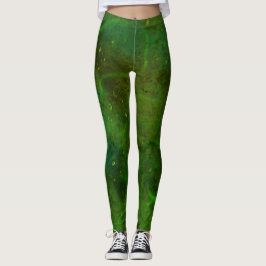 "Galaxia Verde" Abstracte Leggings
