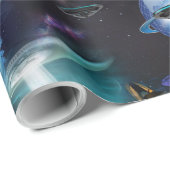 Galaxiale bezoekers in de ruimte cadeaupapier (Rol Hoek)