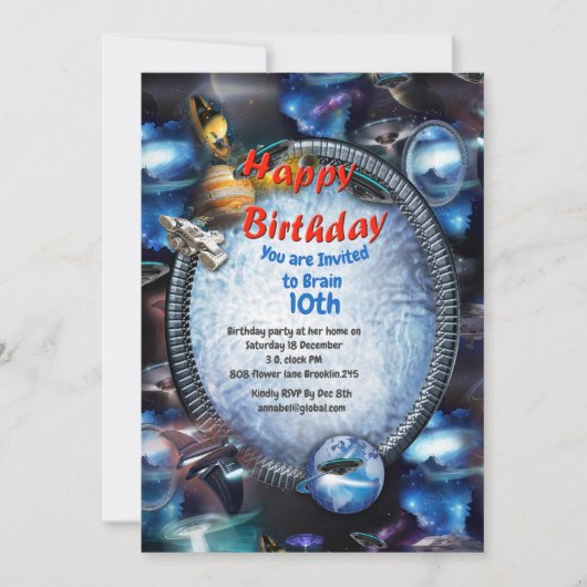 Galaxiale bezoekers in de ruimte kaart (Voorkant)