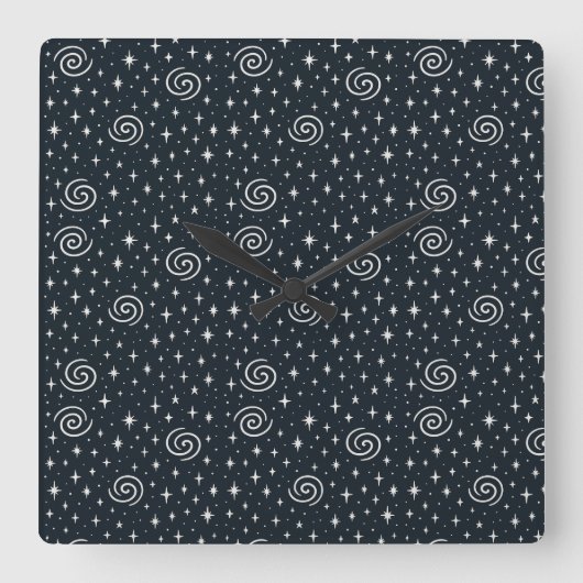 Galaxiale patroon vierkante klok (Voorkant)