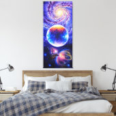 Galaxiale planeet en nebula canvas afdruk (Insitu (Slaapkamer))