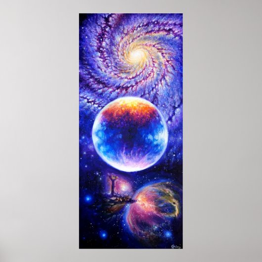 Galaxiale planeet en nebula poster (Voorkant)