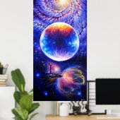Galaxiale planeet en nebula poster (Thuiskantoor)