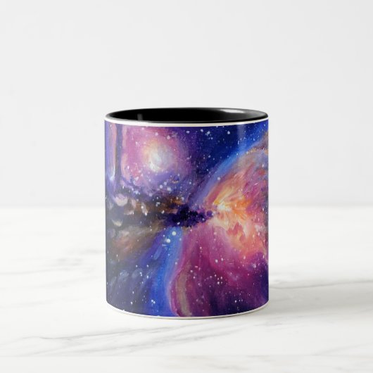 Galaxiale planeet en nebula tweekleurige koffiemok (Center)