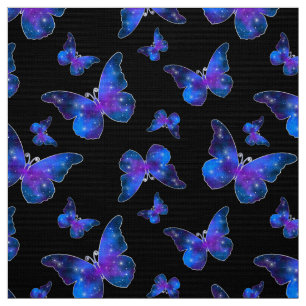 Galaxiale vlinder, koud donkerblauw patroon stof