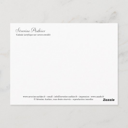 Galaxie Briefkaart (Achterkant)