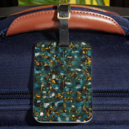 Galaxies Black Blue & Copper Bagagelabel