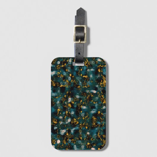 Galaxies Black Blue & Copper Bagagelabel (Voorkant (verticaal))