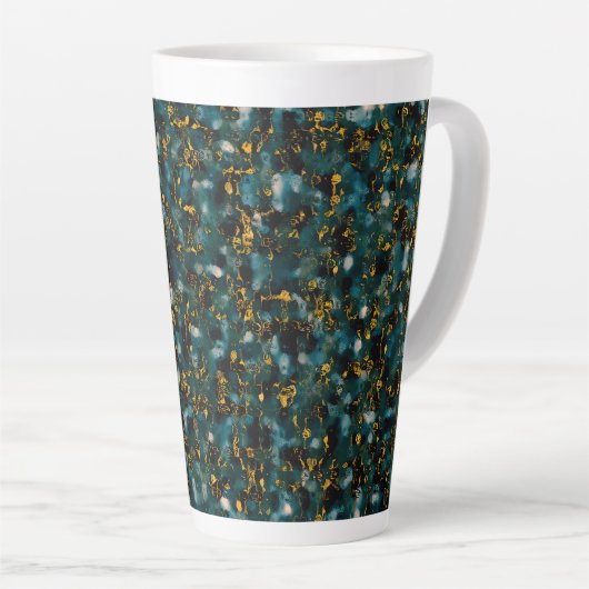 Galaxies Black Blue & Gold Latte Mok (Rechterhoek)