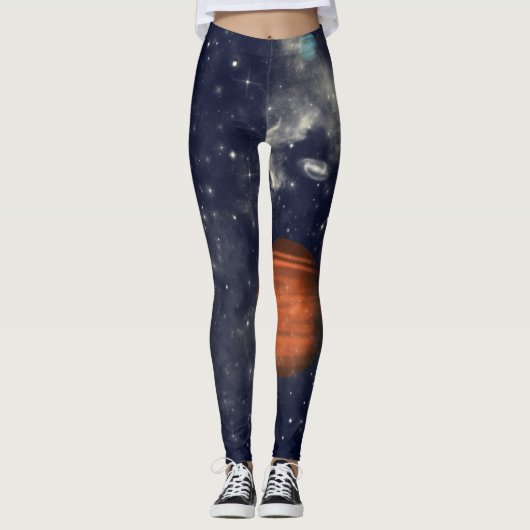 Galaxies met sterren en planeten in de ruimte leggings (Voorkant)