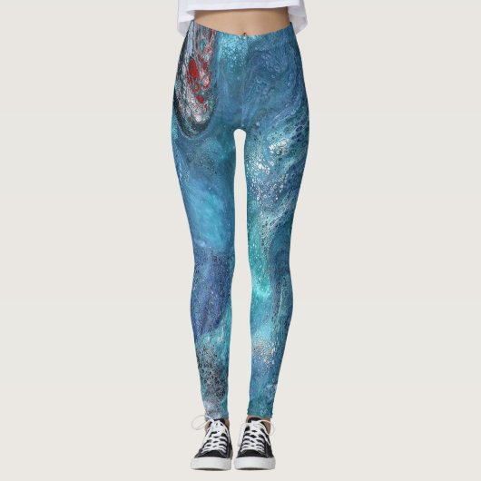 Galaxy 2 Abstract Space Blauwe Leggings (Voorkant)