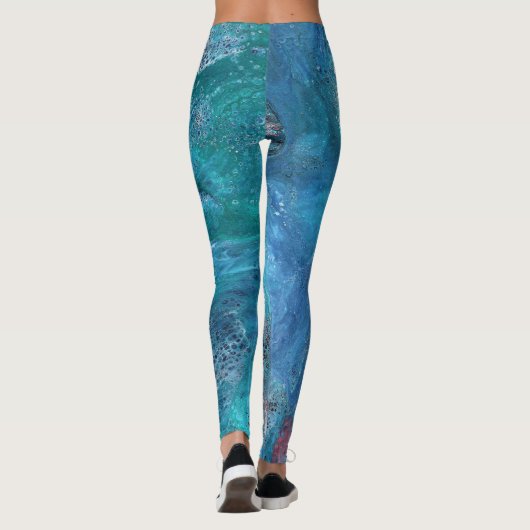 Galaxy 3 Soft Blue Abstracte Leggings (Achterkant)