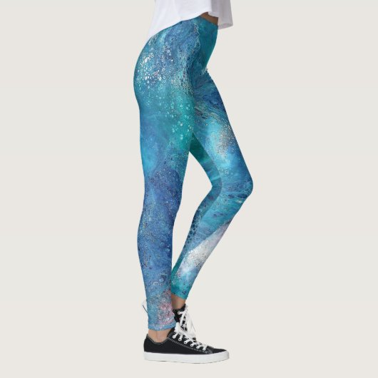 Galaxy 3 Soft Blue Abstracte Leggings (Rechts)