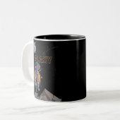 GALAXY aap Tweekleurige Koffiemok (Voorkant links)