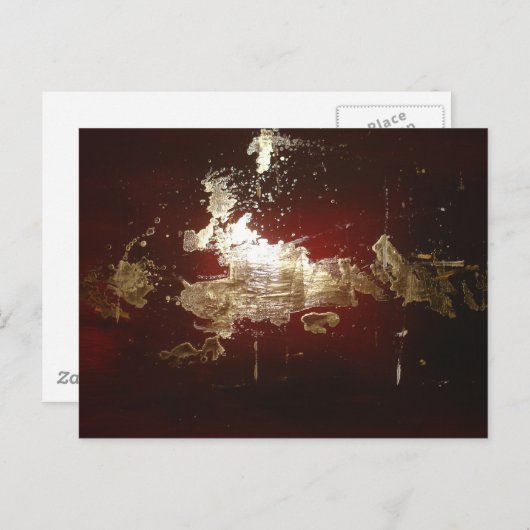Galaxy - Abstract expressionist Red Brown Gold Briefkaart (Voorkant / Achterkant)