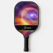 Galaxy Abstracte sterren Cosmic Gases Jouw naam Pickleball Paddle (Achterkant)