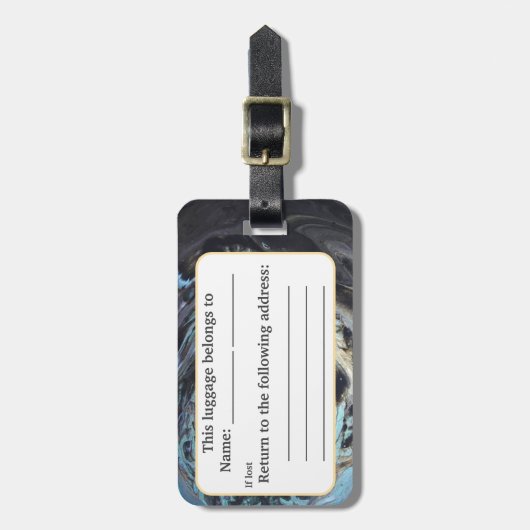 Galaxy Acrylic Pour Geïnspireerd Bagagelabel