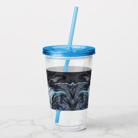 Galaxy Acrylic Pour Tumbler Acryl Drinkbeker (Achterkant)